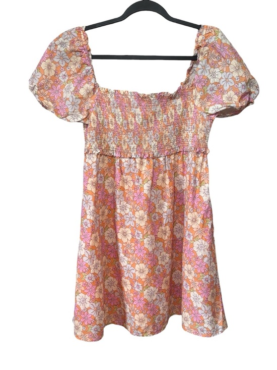 Aritzia Sunday Best Linen Blend Hadley Floral Puff Sleeve Babydoll Mini Dress XL - Picture 3 of 12